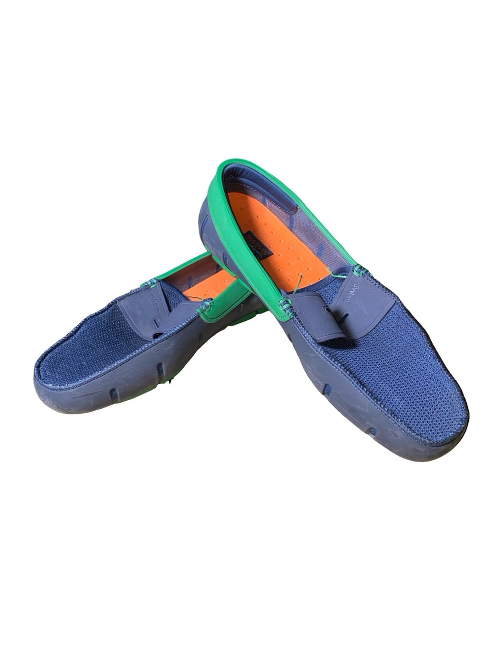SWIMS‎ Mens Penny Loafer Shoes Navy Blue Green Mesh Rubber Water Loafers Slip On
